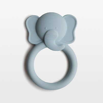 Mushie Blue Elephant Silicone Baby Teether