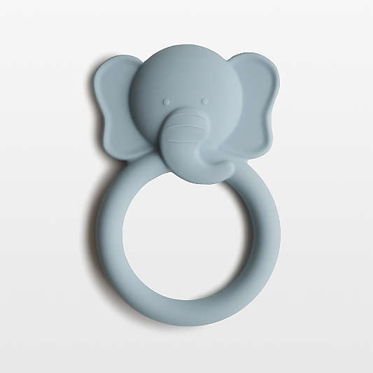 Mushie Blue Elephant Silicone Baby Teether