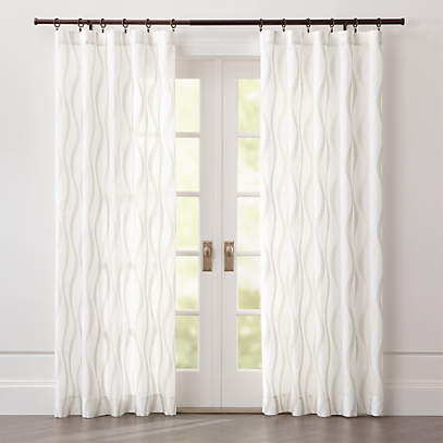 Elester Ivory Sheer Curtain Panel, Sheer Curtain Panels With Designs