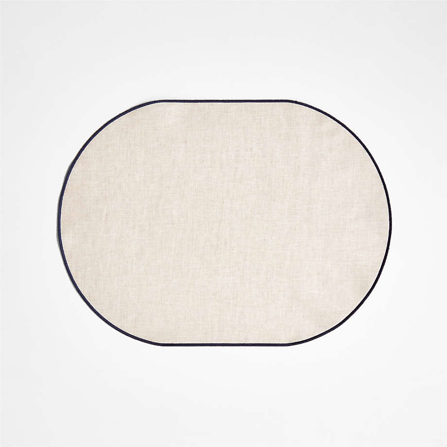 Elevated Linen Easy Care Navy Blue Placemat Crate & Barrel