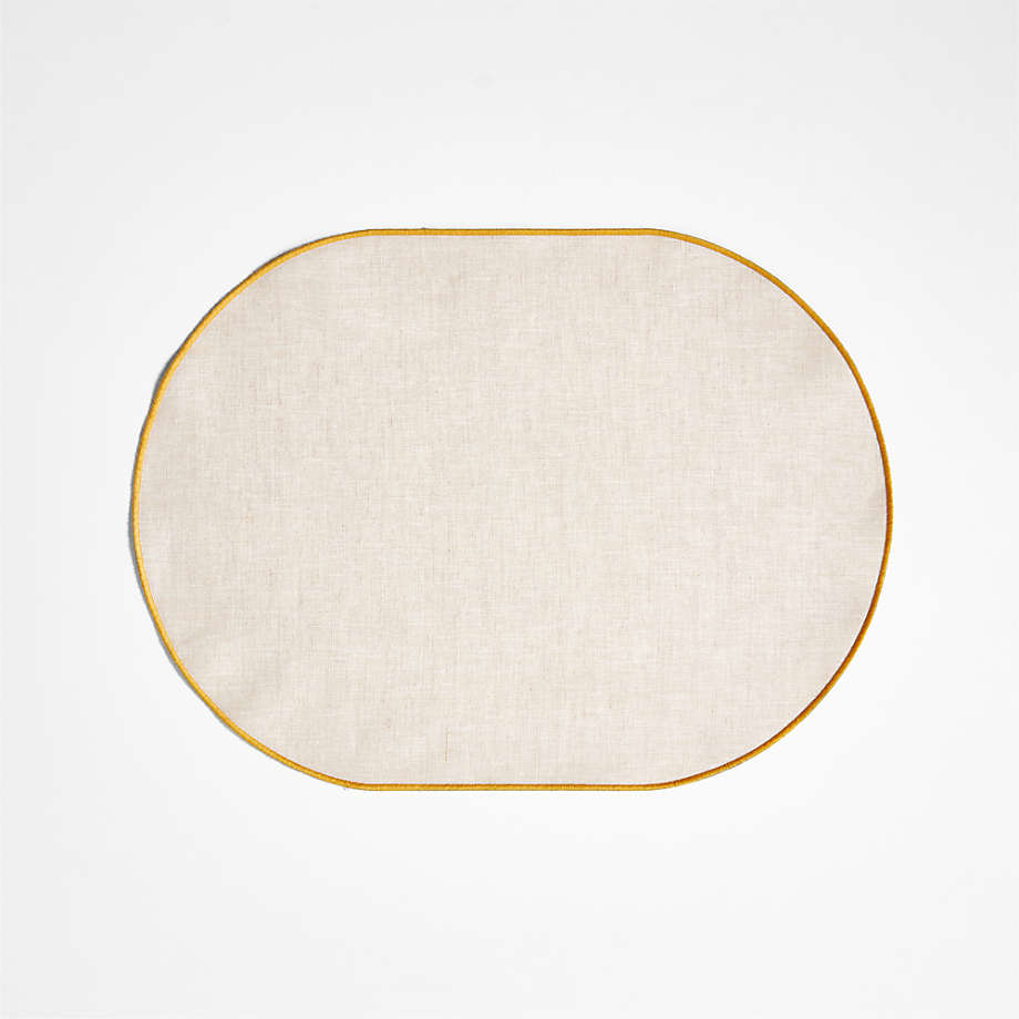 Elevated Linen Easy Care Yellow Placemat Crate & Barrel