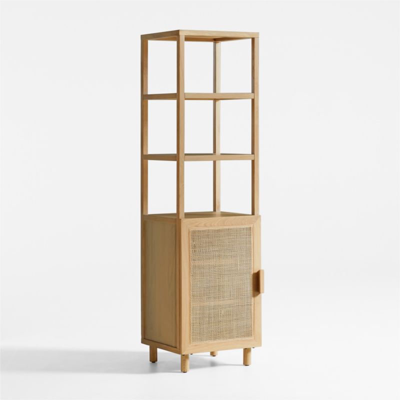 Eli Natural Oak Wood Bathroom Storage Tower