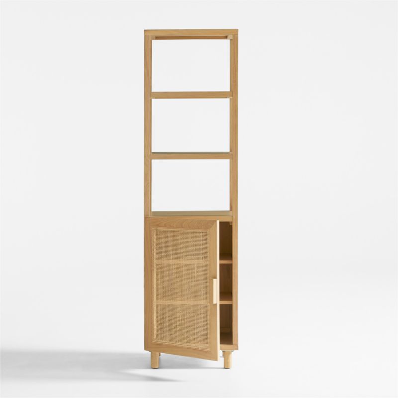 Eli Natural Oak Wood Bathroom Storage Tower