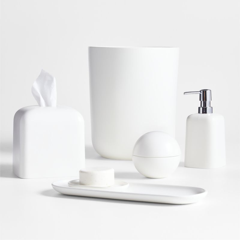 Eli White Ceramic Square Tissue Box Cover