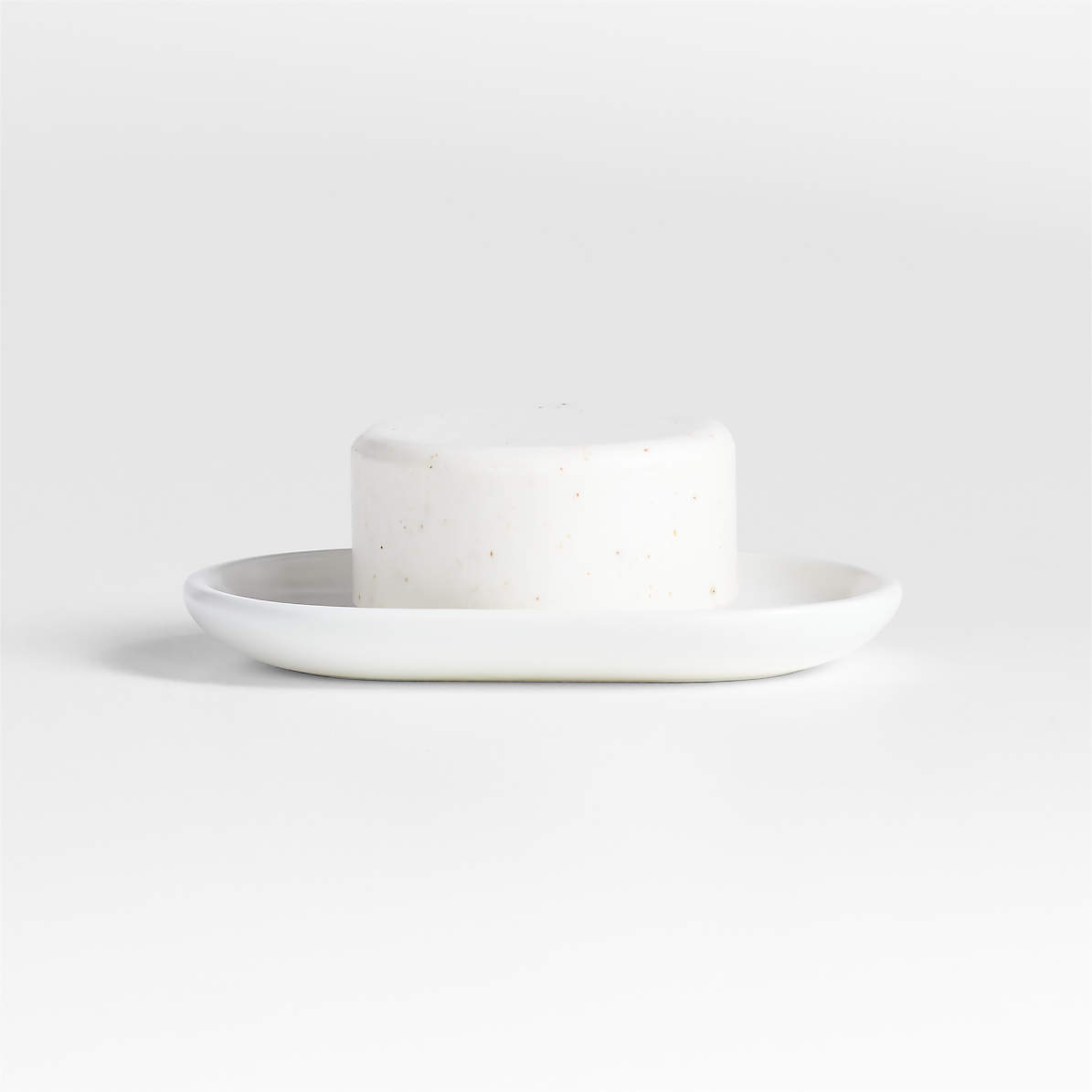 Ceramic Soap Dish with Removable Tray - White