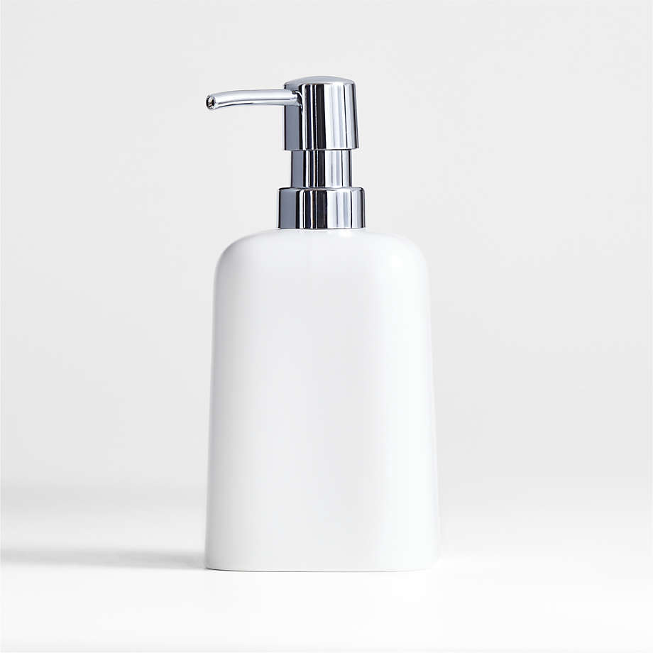 Eli White Ceramic Soap Pump Reviews Crate Barrel   Eli White Ceramic Soap Pump 