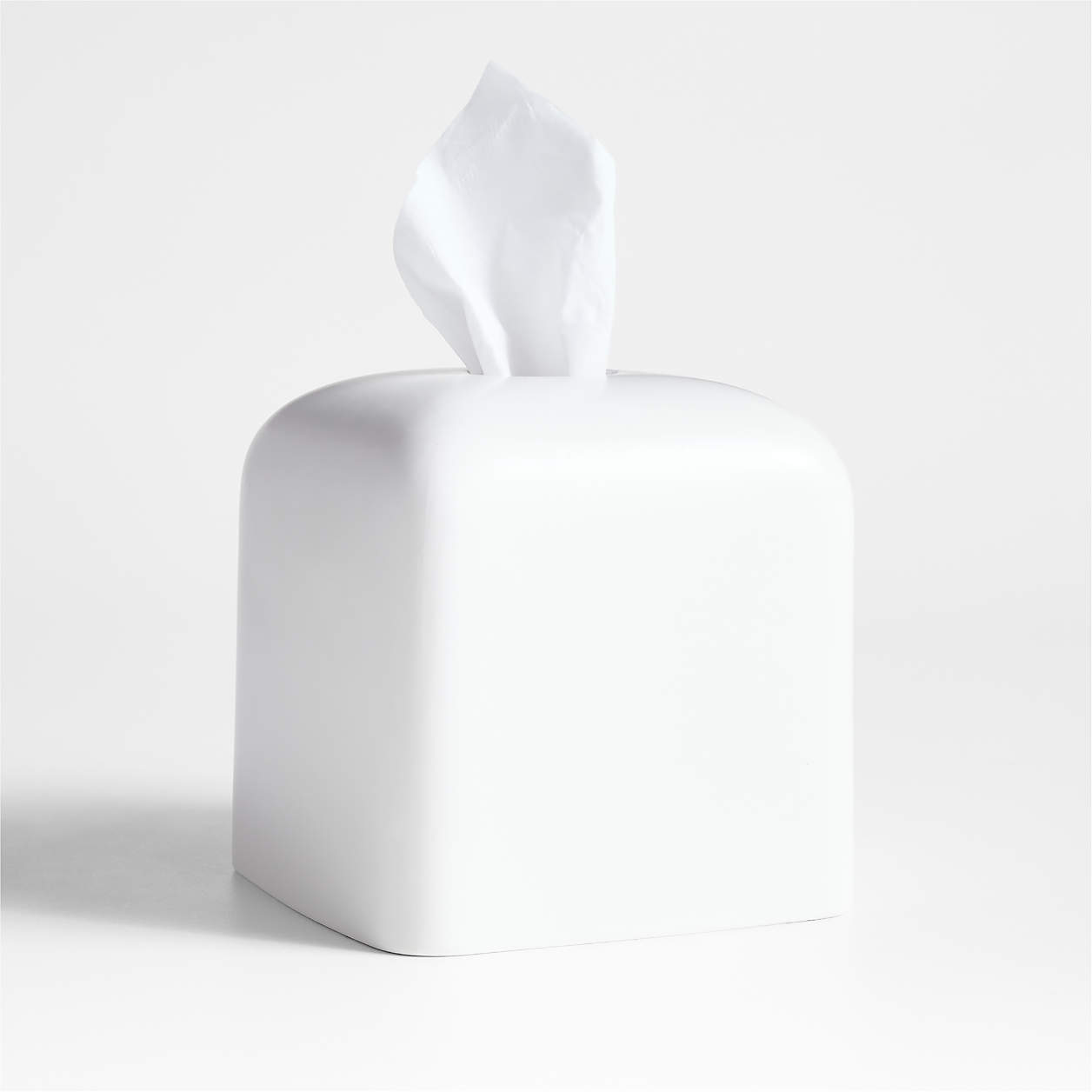 Eli White Ceramic Square Tissue Box Cover + Reviews | Crate & Barrel