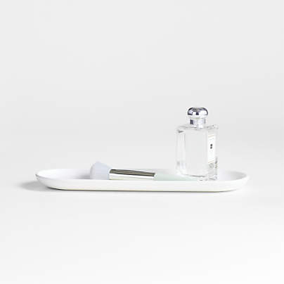 Eli White Ceramic Vanity Tray