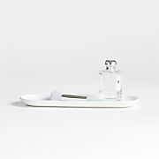 Eli White Ceramic Square Tissue Box Cover