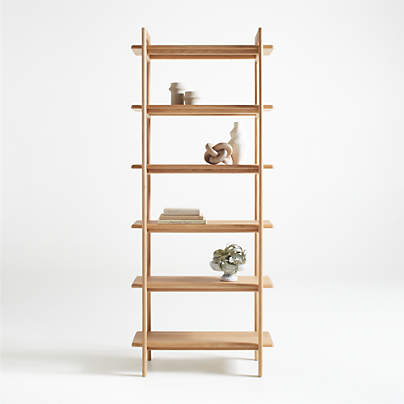 Elias Natural Elm Wood Open Bookcase