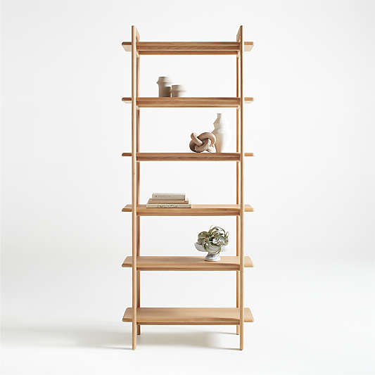 Elias Natural Elm Wood Open Bookcase