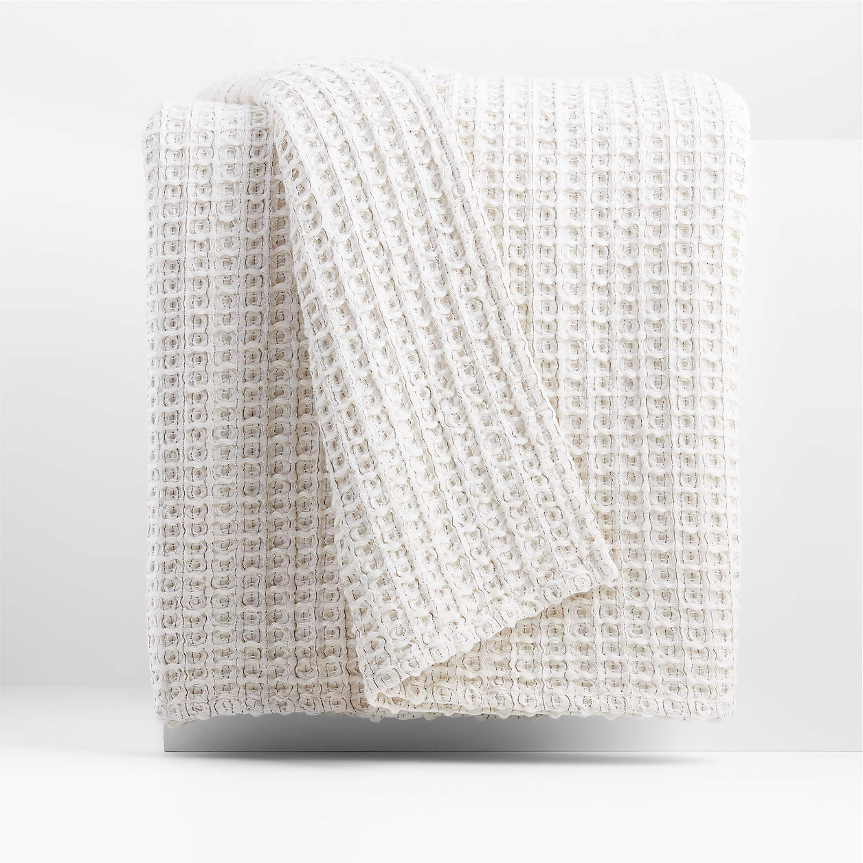 Elis 90" Waffle Throw Blanket by Leanne Ford + Reviews Crate & Barrel