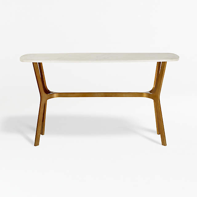 Elke Marble Console Table With Brass Base Reviews Crate Barrel Elke Marble Console Table With Brass, Cb2 Marble Console Table