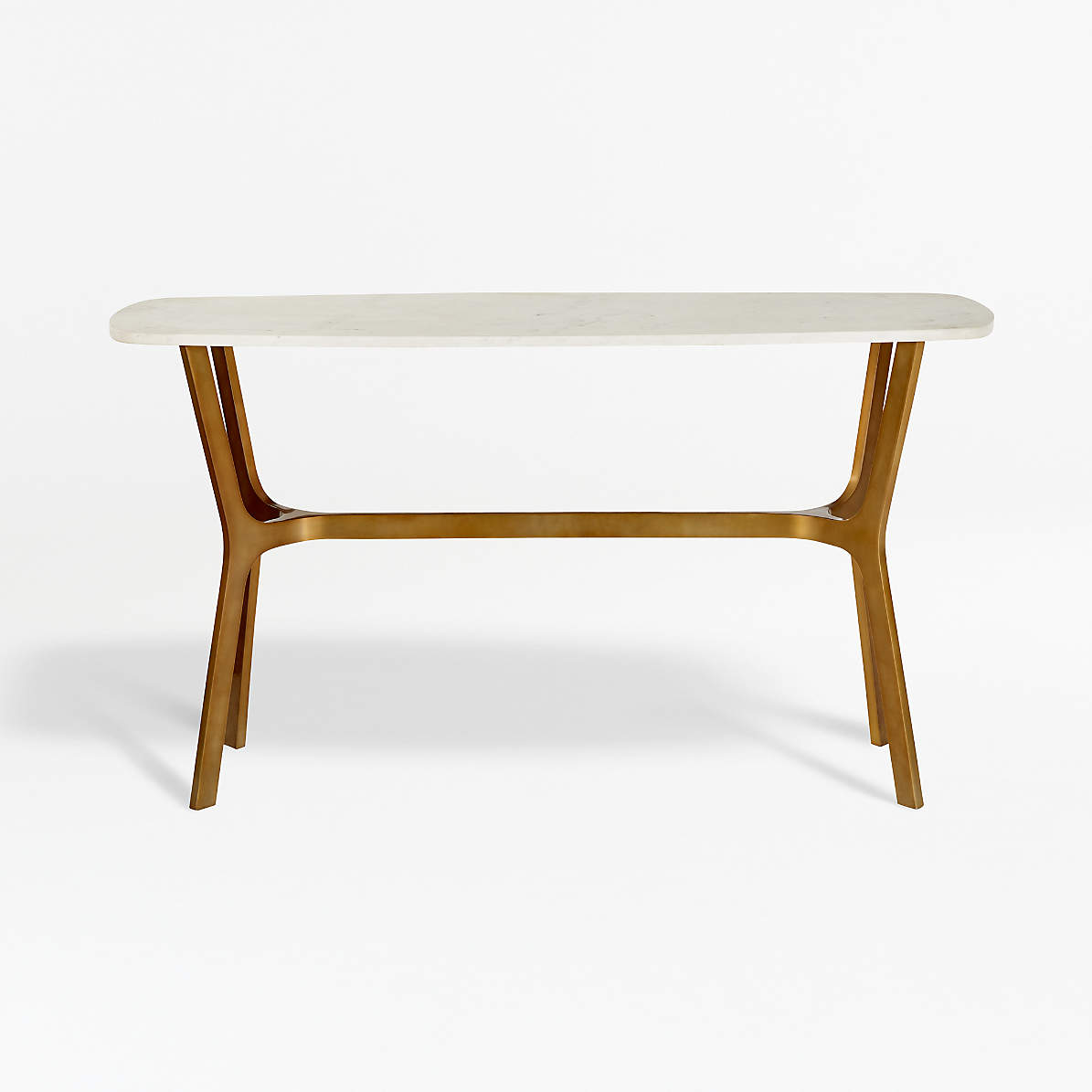 Elke Marble Console Table With Brass Base Reviews Crate And Barrel