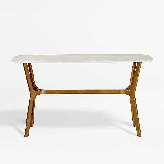 Elke Marble Console Table with Brass Base