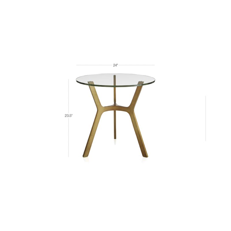 Elke Round Black Marble End Table with Brass Base