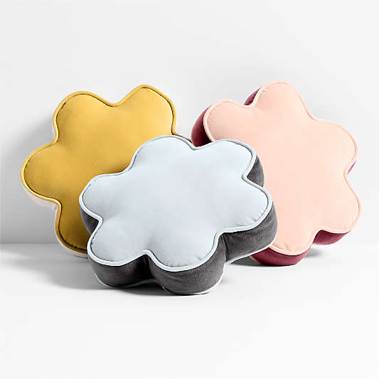 Ella Organic Cotton Velvet Flower Throw Pillows