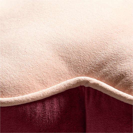 Ella Organic Cotton Velvet Elegant Pink Flower Throw Pillow