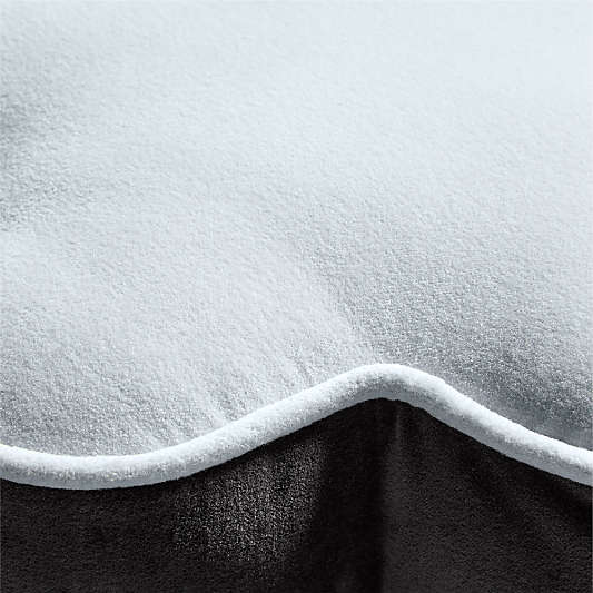 Ella Organic Cotton Velvet Sky Blue Flower Throw Pillow