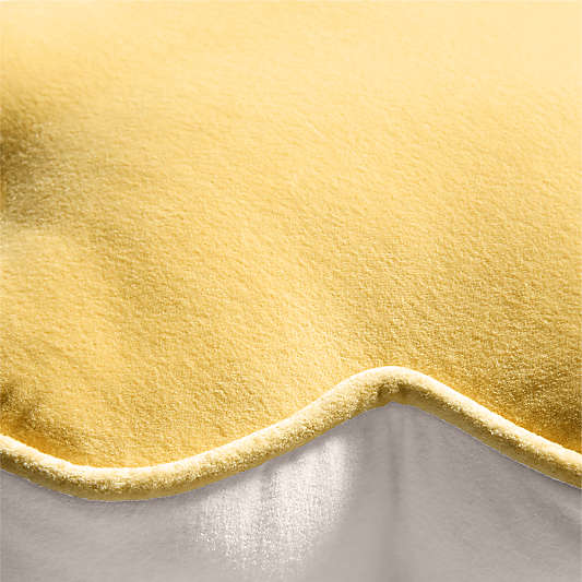 Ella Organic Cotton Velvet Lemon Sorbet Yellow Flower Throw Pillow