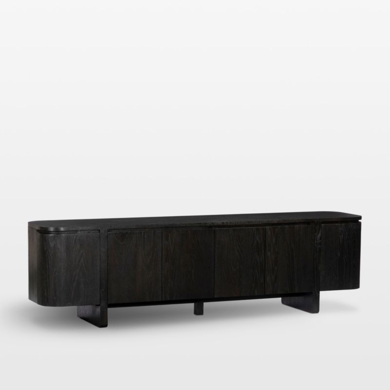 Elle 92" Black Oak Wood Storage Media Console - image 2 of 8