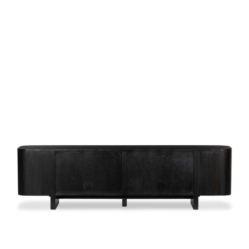 Elle 92" Black Oak Wood Storage Media Console - image 4 of 8
