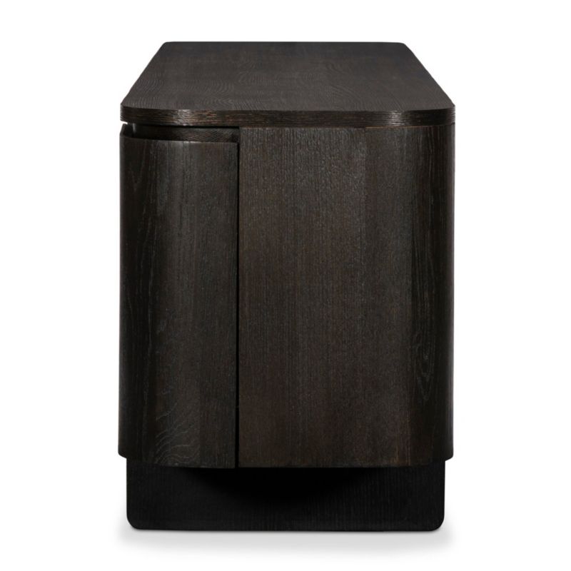 Elle 92" Black Oak Wood Storage Media Console - image 3 of 8