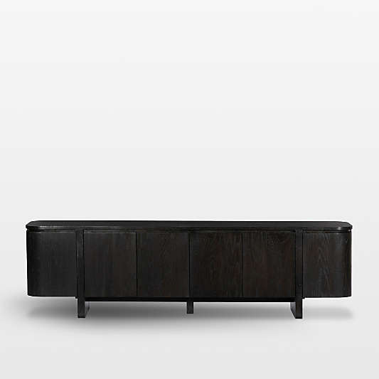 Elle 92" Black Oak Wood Storage Media Console