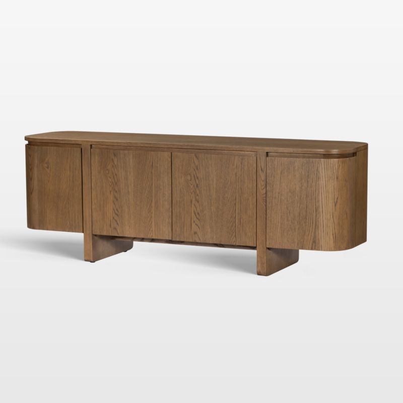 Elle 74" Natural Oak Wood Storage Media Console - image 4 of 10