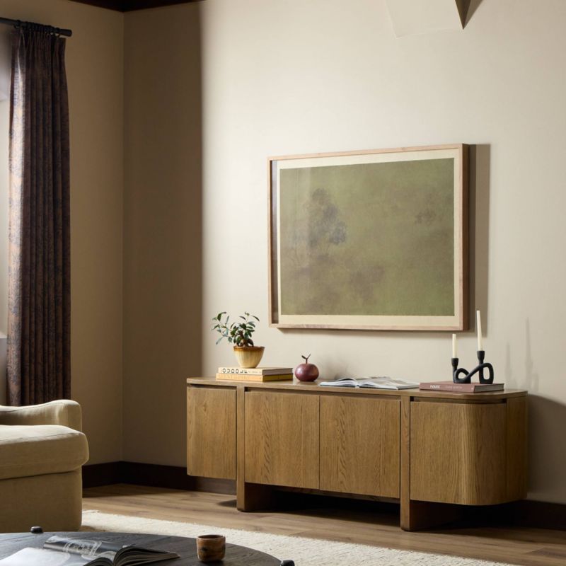 Elle 74" Natural Oak Wood Storage Media Console - image 2 of 10