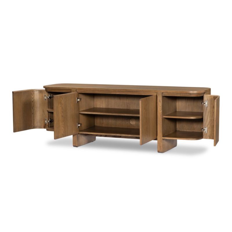 Elle 74" Natural Oak Wood Storage Media Console - image 5 of 10