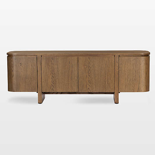 Elle 74" Natural Oak Wood Storage Media Console