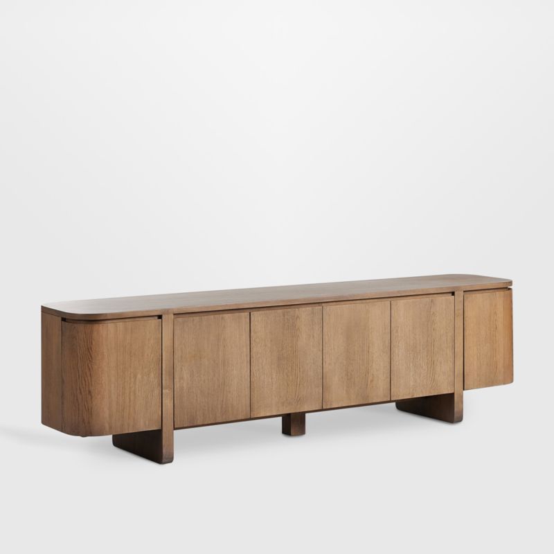 Elle 92" Natural Oak Wood Storage Media Console - image 3 of 9