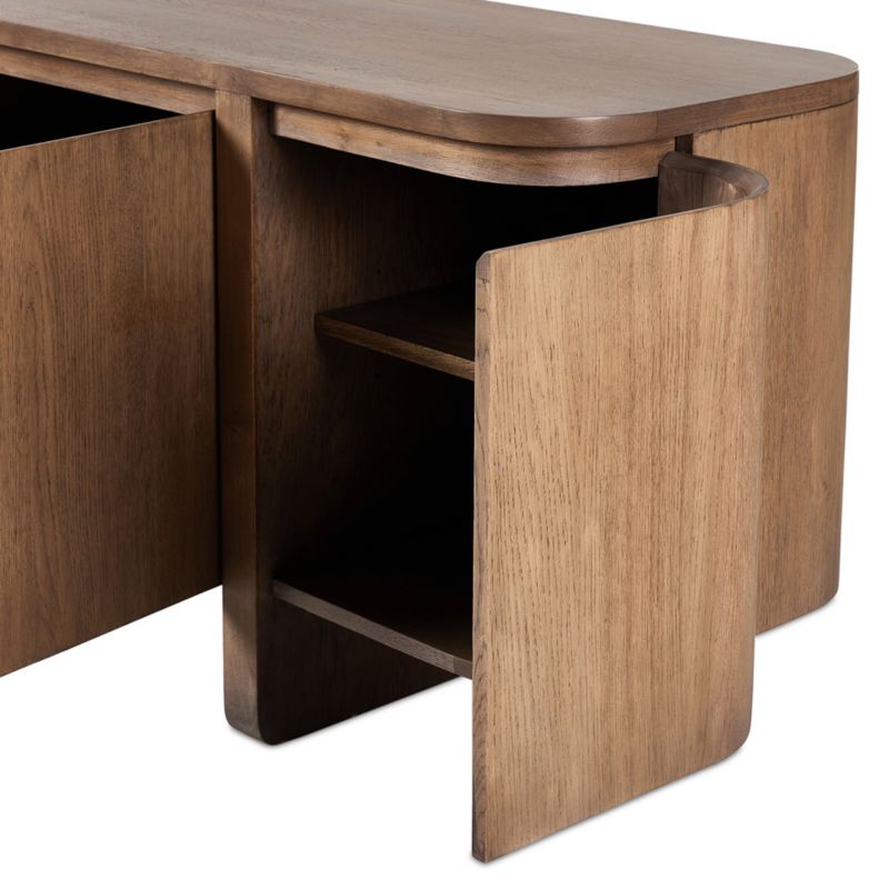 Elle 92" Natural Oak Wood Storage Media Console - image 6 of 9