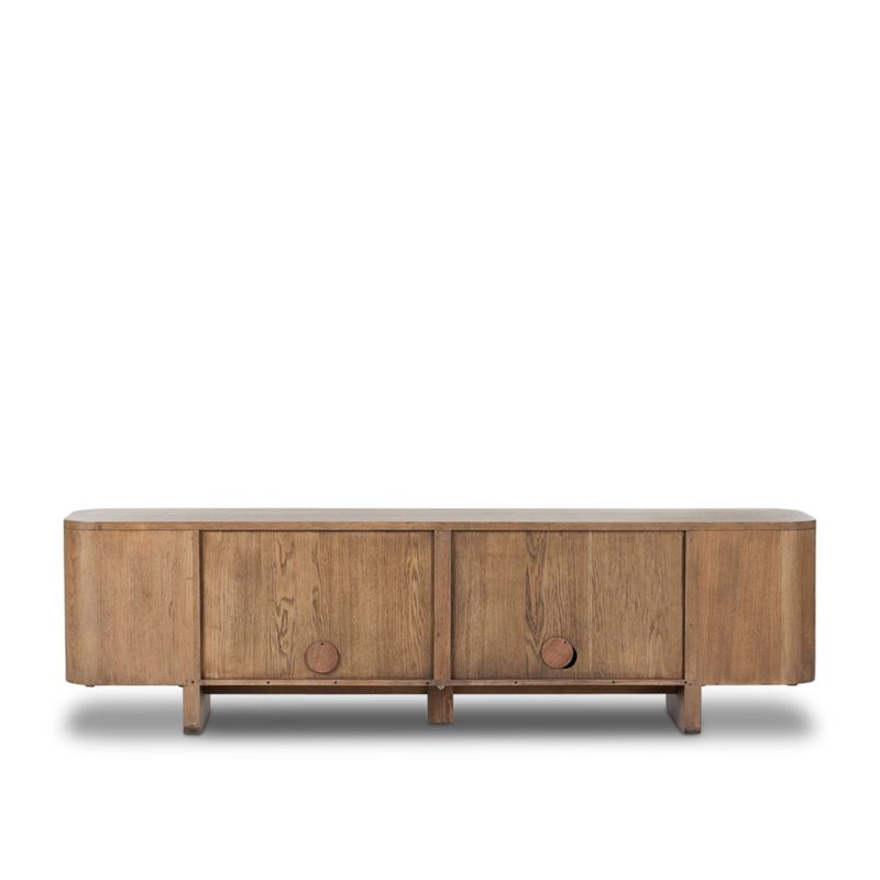 Elle 92" Natural Oak Wood Storage Media Console - image 5 of 9