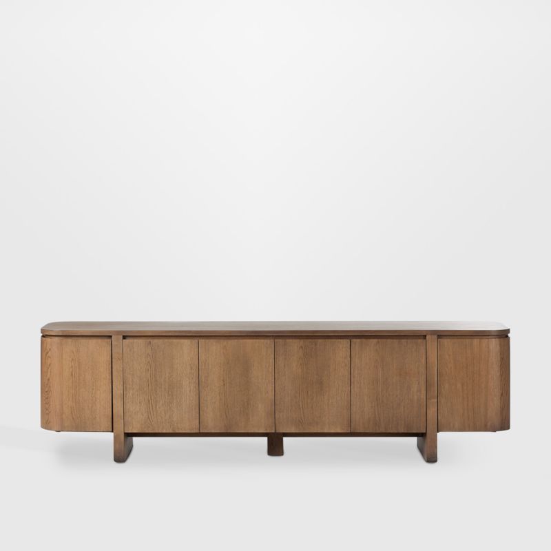 Elle 92" Natural Oak Wood Storage Media Console - image 0 of 9