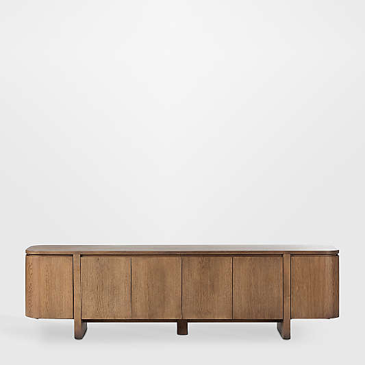 Elle Natural Oak Wood Storage Media Console (74"-92")