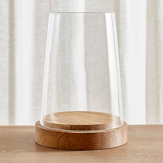 Ellery Hurricane 13.5" Oak Candle Holder