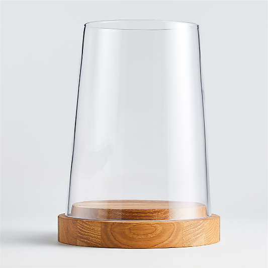 Ellery Hurricane 11.5" Oak Candle Holder