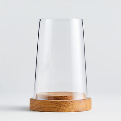 View Ellery Hurricane 7.75" Oak Candle Holder details