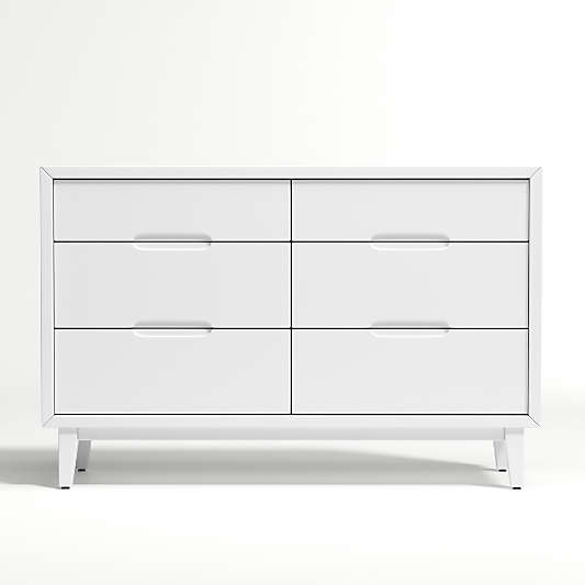 Kids Ellipse Mid-Century White Dresser