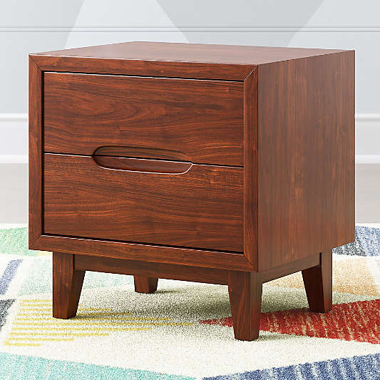 Kids Ellipse Mid-Century Walnut Nightstand