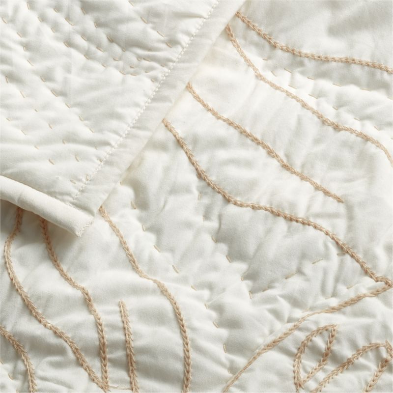 Ellsworth Organic White Floral Baby Crib Quilt - image 3 of 6