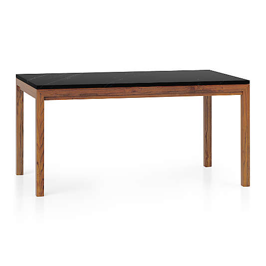 Parsons Black Marble Top/Elm Base 60x36 Dining Table