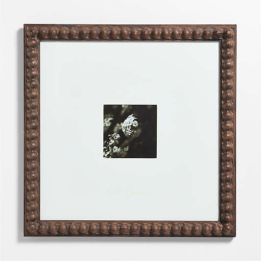 Elmhurst Beaded Walnut Wood 11x11 Wall Picture Frame with 2 Interchangeable Mats