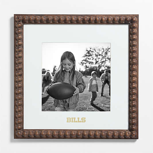NFL Buffalo Bills Elmhurst Beaded Walnut Wood 11x11 Wall Picture Frame