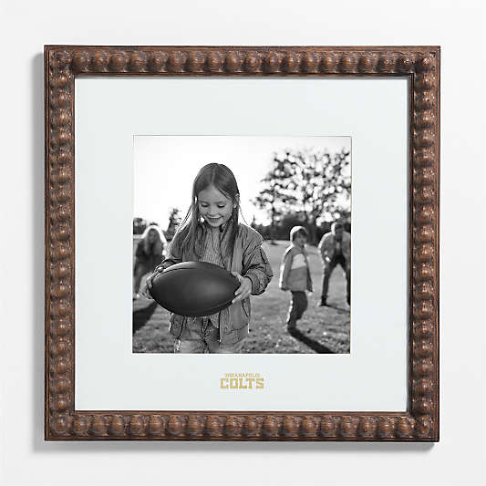 NFL Indianapolis Colts Elmhurst Beaded Walnut Wood 11x11 Wall Picture Frame
