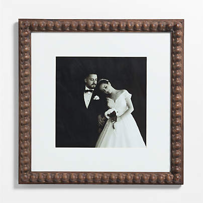 Elmhurst Beaded Walnut Wood 11x11 Wall Picture Frame with Interchangeable Mats