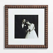 Elmhurst Beaded Walnut Wood 11x11 Wall Picture Frame with Interchangeable Mats + Reviews | Crate & Barrel
