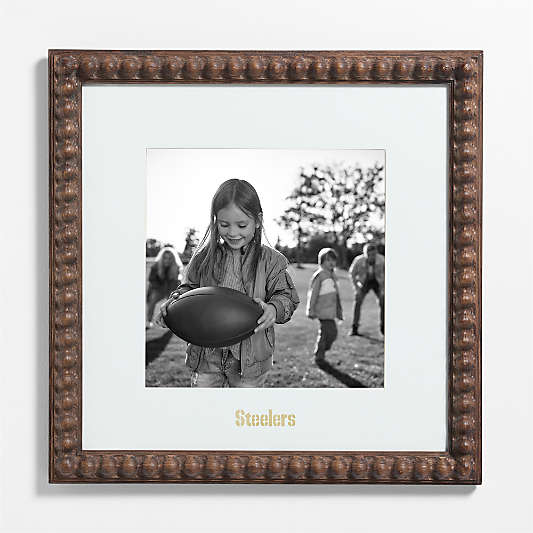 NFL Pittsburgh Steelers Elmhurst Beaded Walnut Wood 11x11 Wall Picture Frame